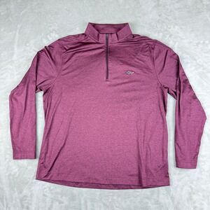 Greg Norman Shirt Men L Burgundy 1/4 Zip Performance Pullover Stretch Light Golf